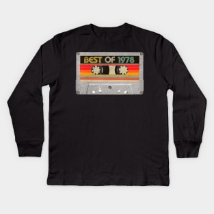Best Of 1978 42nd Birthday Gifts Cassette Tape Vintage Kids Long Sleeve T-Shirt